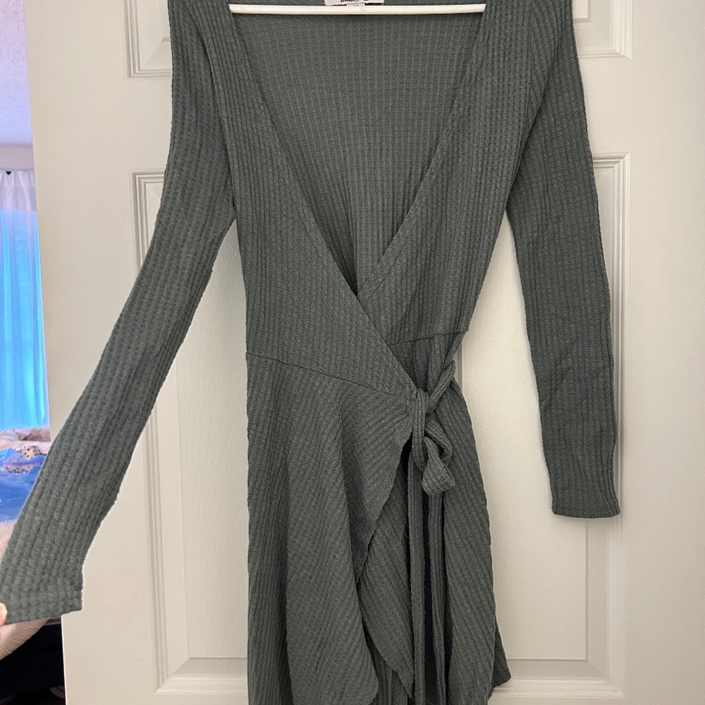 Olive Green Wrap O'Neill Mini Dress